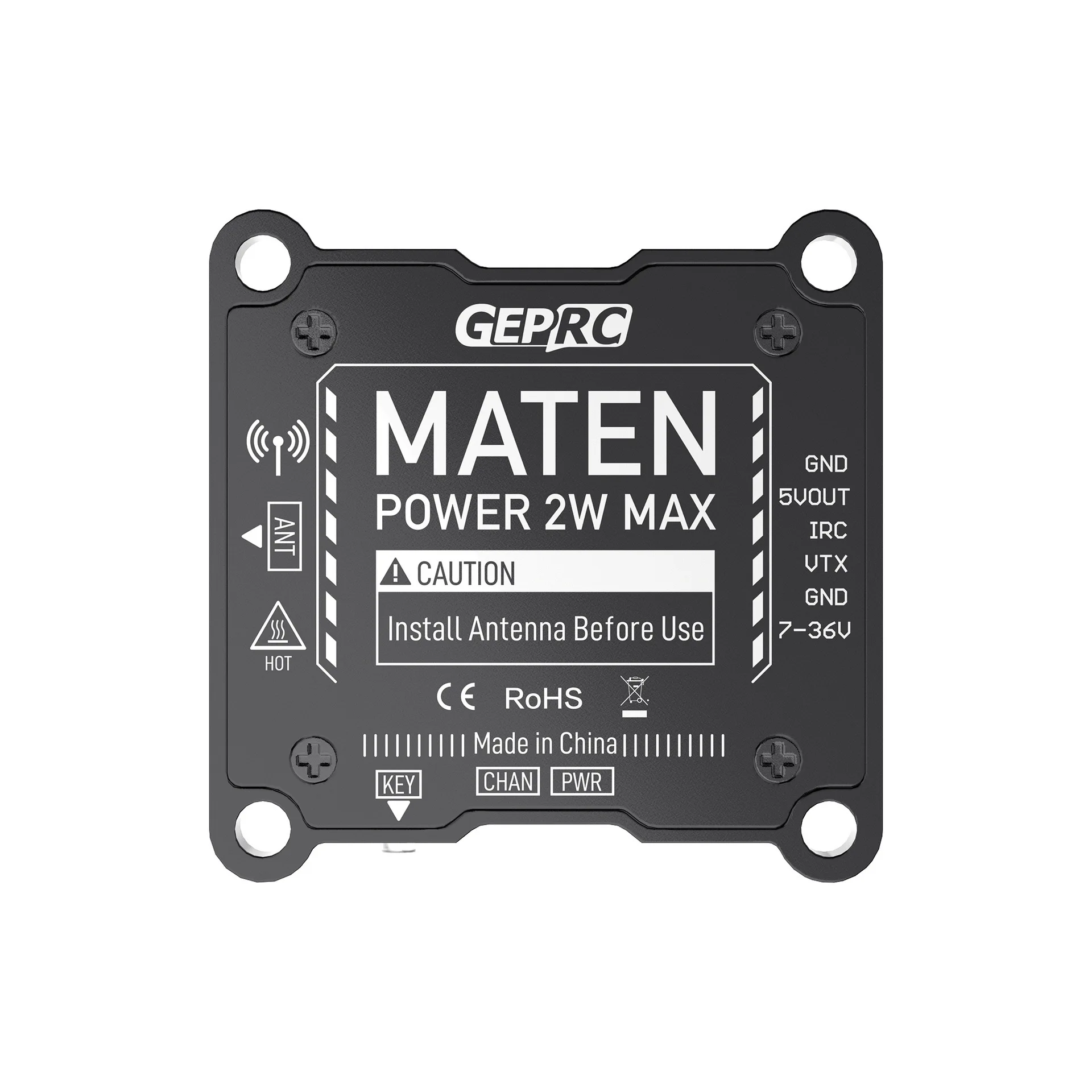 GEPRC GEP MATEN 1.2G 2W VTX through the machine image transmission, heat dissipation signal stability OSD parameter tuning