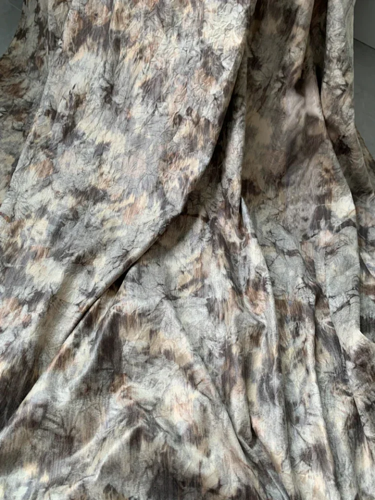 

Bark Texture Soft Glossy Fashion Fabric for Wrinkled Designer Arts Crafts Sewing Fabrics Cloth Per Meter Spandex Material