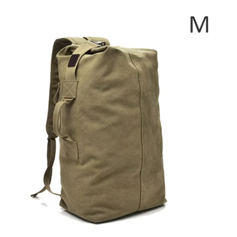 

Men Large Space Bacpkack Multifunctional Canvas Simple Luggage Bucket Bag Outdoor Sports Climbing Camping Shoulders Bag