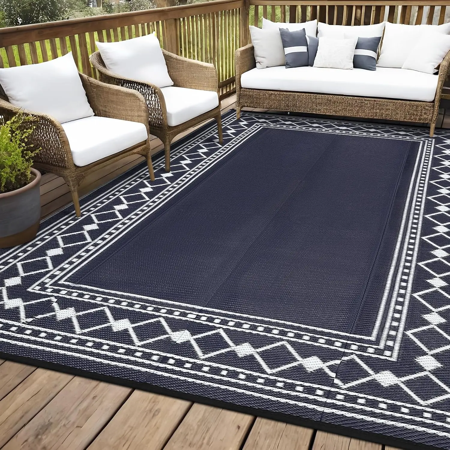 Outdoor Camping Rugs 9X18 - Garvee 9x18/8X10FT Tappeto Impermeabile in Plastica