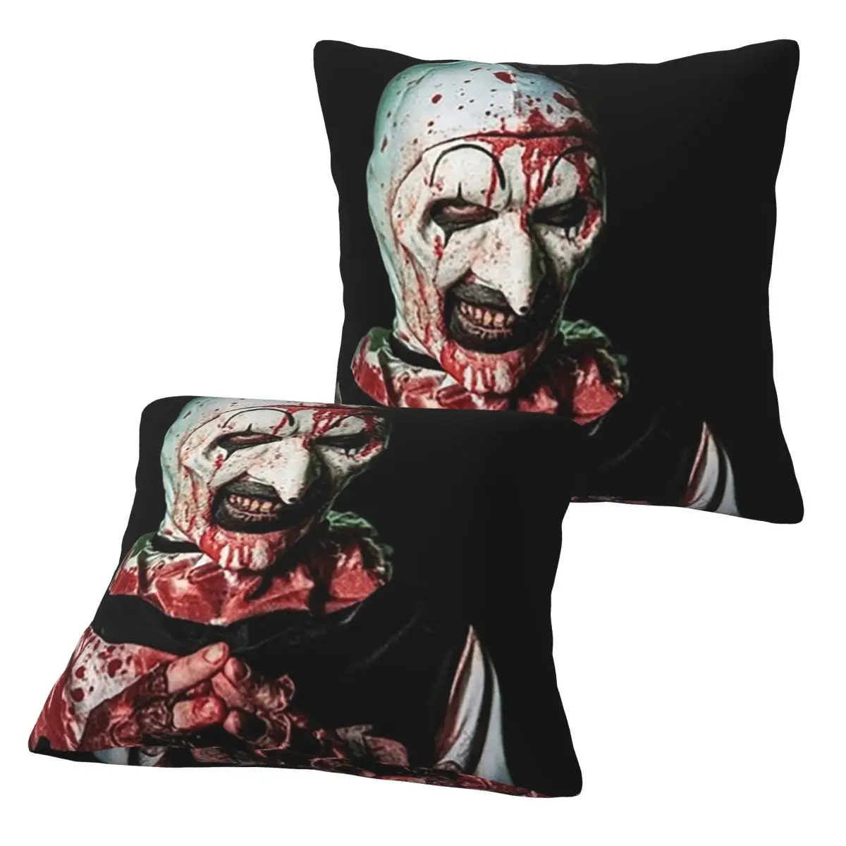 Halloween Clown Horror Movie Terrifier 2 pcs Square Pillowcase Pillow Cover Cushion Zip Decorative Comfort Throw Pillow for Home