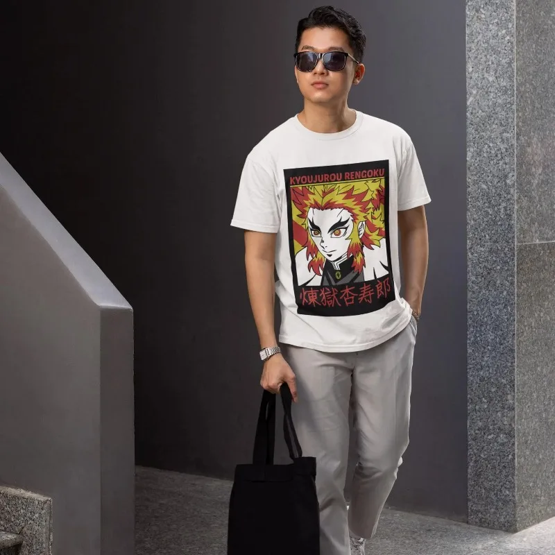 DS 애니메이션 팬베이스 티셔츠 만화 셔츠, 남성용 애니메이션 셔츠, 여성용 애니메이션 티셔츠 일본 애니메이션 셔츠, 쿄지로 렌고쿠 귀멸의 칼날