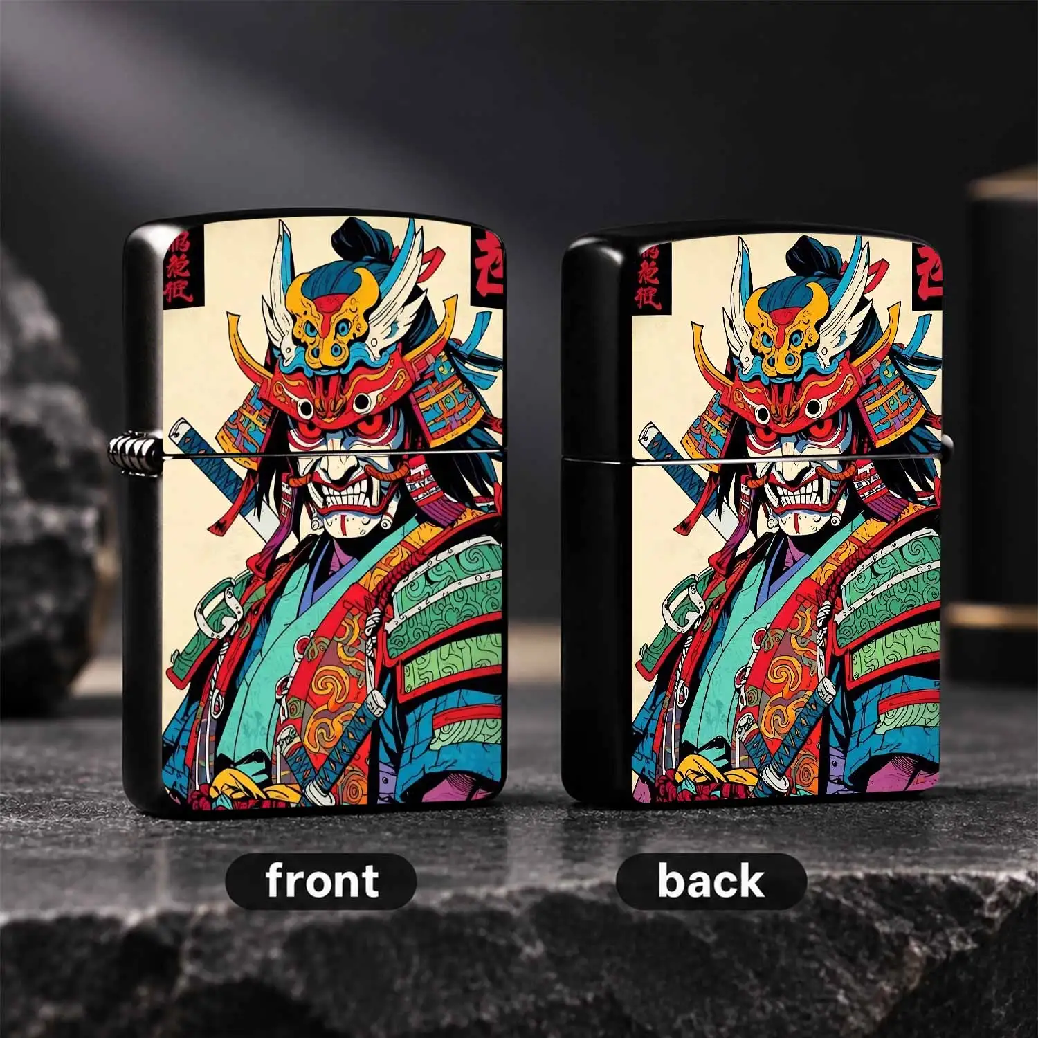 Ukiyo-E Style Samuli Pattern Portable Lighter, Creative Traditional Japanese Ornament Design, Versatile For Daily Use, Gorgeous Decorative Piece For Gifting And Display, Ideal For Multi Scenario Applications Interesting And Humorous Lighter