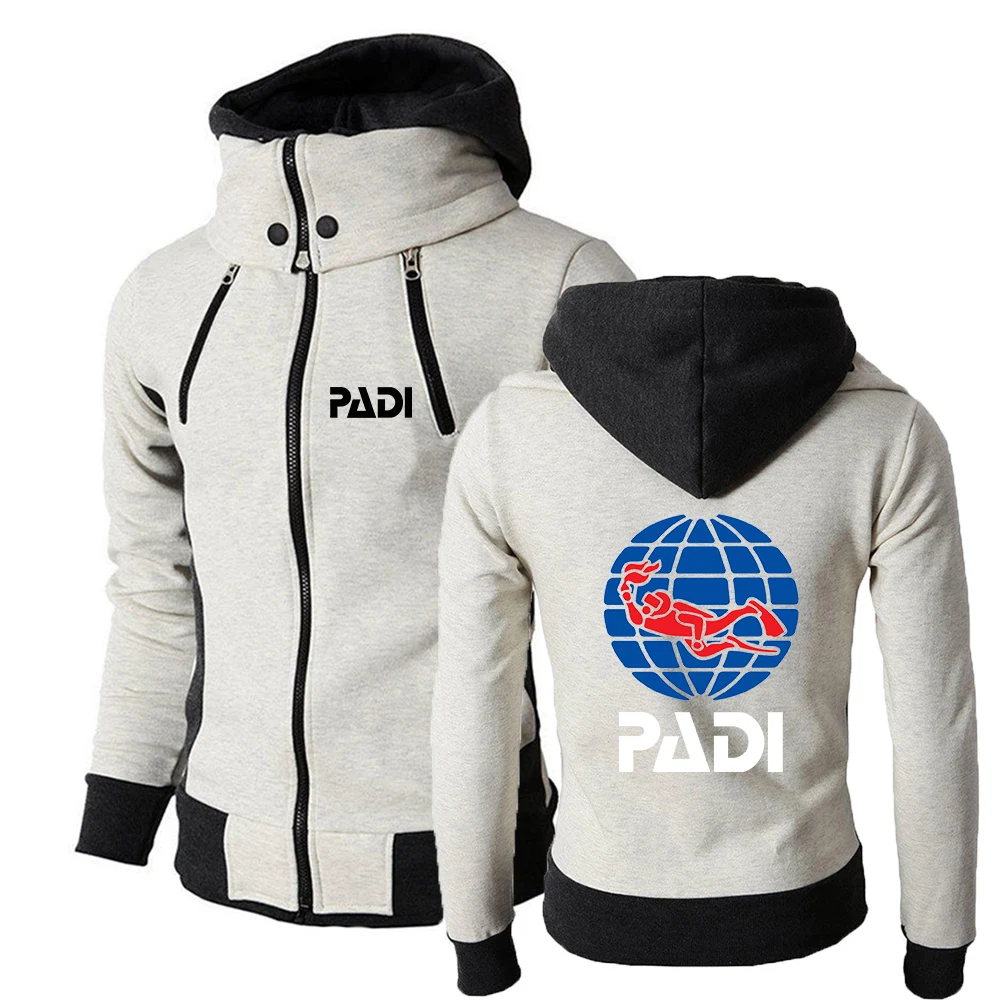 2024 Scuba Driver Padi Spring and Autumn New Men's Chest Zipper Hoodie Three-color Style Causal Comfortable Simplicity Tops