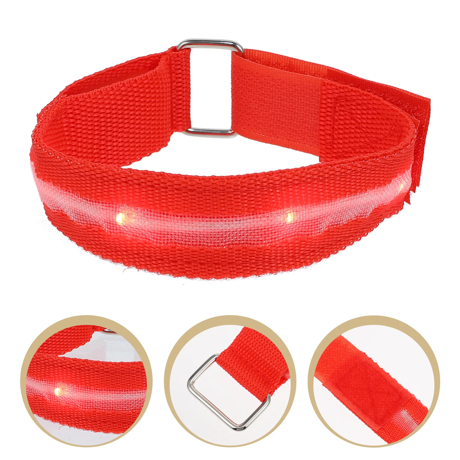 1 قطعة الأحمر Led متوهجة Armlet قابلة لإعادة الاستخدام خفيفة الوزن قابل للتعديل للجري الليلي في الهواء الطلق الرياضة السلامة شارة معصمه مضيئة #2