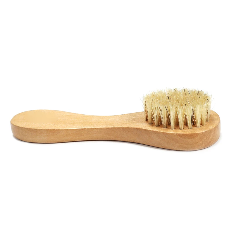 1 Pc Natuurlijke Gezicht Borstel Haren Exfoliërende Gezicht Borstels Houten Vrouw Man Huidverzorging Droog Lichaam Borstel Massager Scrubber Gereedschap