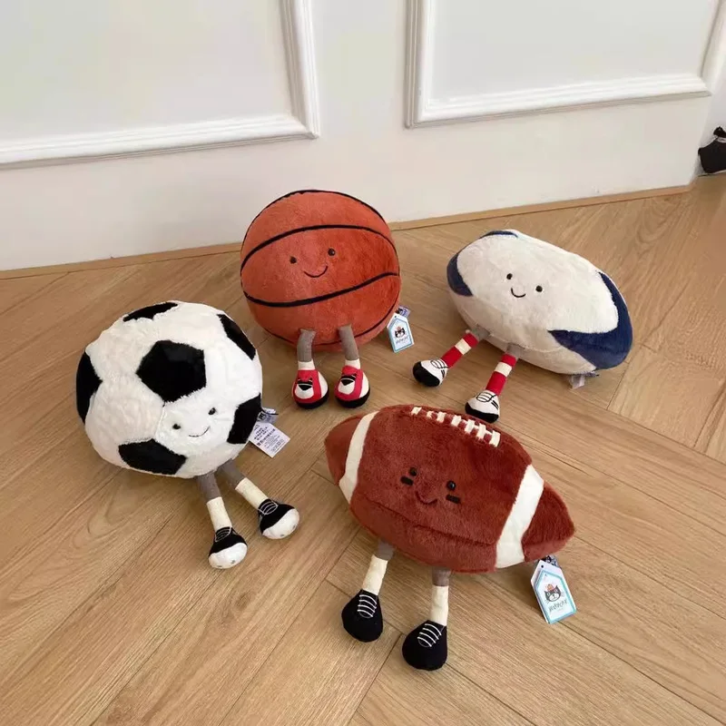 New Jellycat Fun Ball Sports Dolls Home Bedroom Plush Toys Cute Doll Decorations Car Ornaments Collection Popular Holiday Gifts