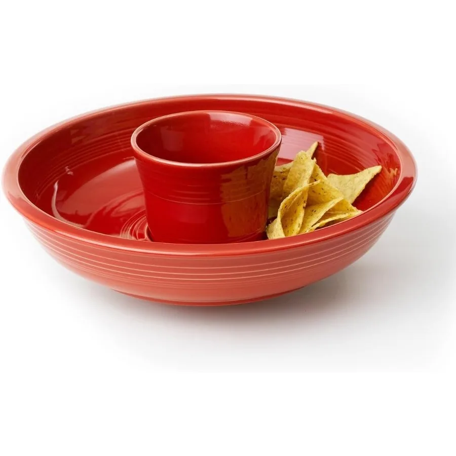 

2-Piece Chip and Dip Set 12 7/8” – Durable Ceramic, Lead-Free, Dishwasher/Microwave/Oven Safe
