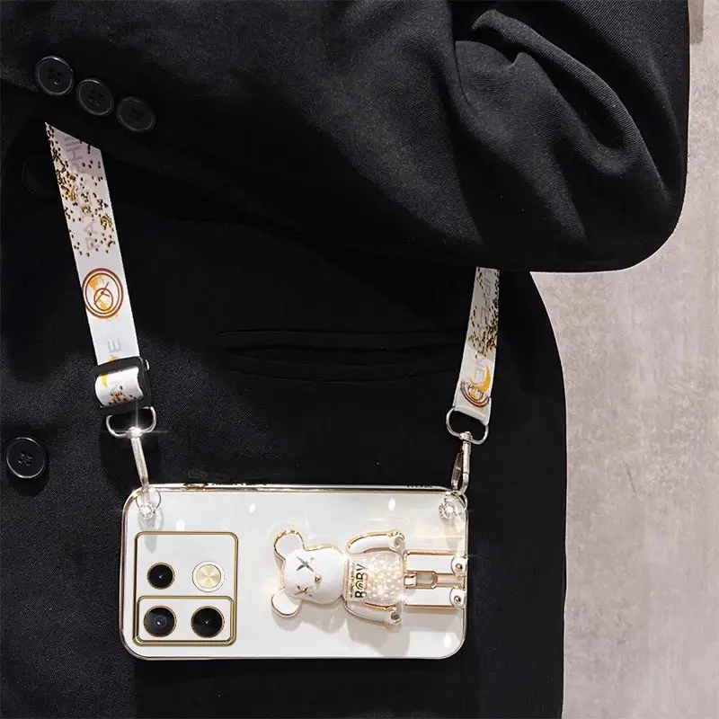 Casing Handphone Note 40 Pro Plus Plating Lanyard Untuk Infinix Note 40 40Pro 40ProPlus Hot 40 50i 50 40Pro Cover