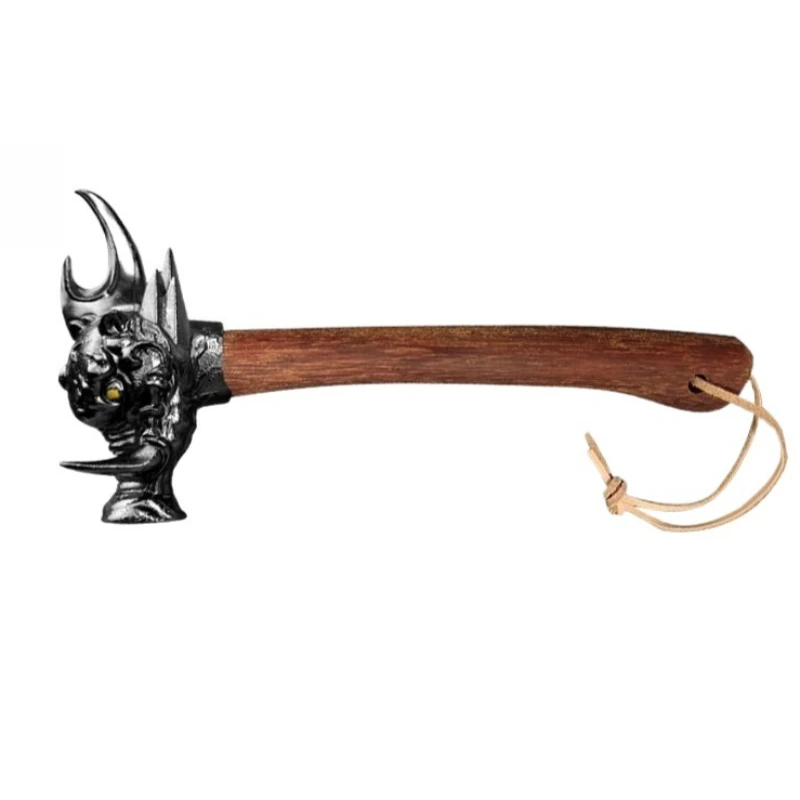 Stainless Steel Hammer Explosion Proof Solid Hammers in-vehicle Wooden Handle Round Headed Hammer Creative Decorative Ornaments
