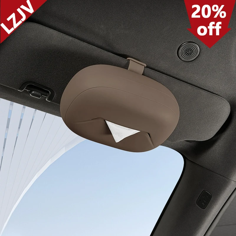 LZJV For Byd Han EV/Dmi 2024 2023 Car Styling Paper Towel Bag Silicone Headrest Decoration Auto Interior Paper Box Auto Accessor