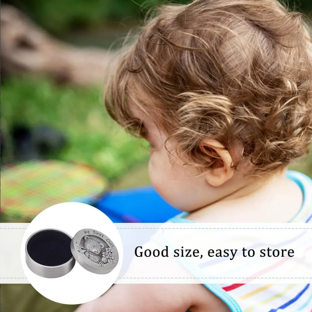 1pcs Baby First Curl Keepsake Box Set with Velvet Inside Alloy First Haircut KeepsakeKeep for Childhood Memory Baby First Curl