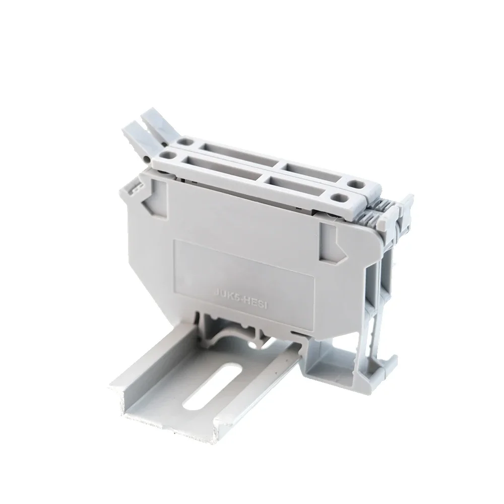 Imagem -02 - Din Rail Terminal Bloco Uk5-hesi Cinza Conector Parafuso Fusível Bloco Terminal Conector Parafuso Fusível Titular Condutor 24v220v 50 Pcs