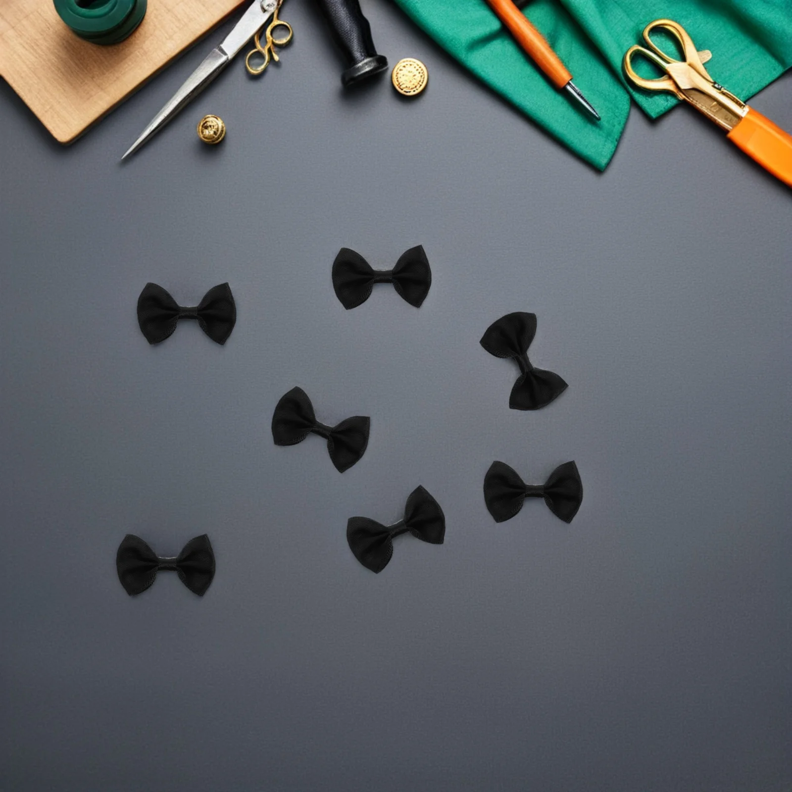 

200Pcs Mini Ribbon Bows Satin Small Fabric Bows Elegant Polyester for DIY Craft Supplies Party Decorations Wedding Scrapbook