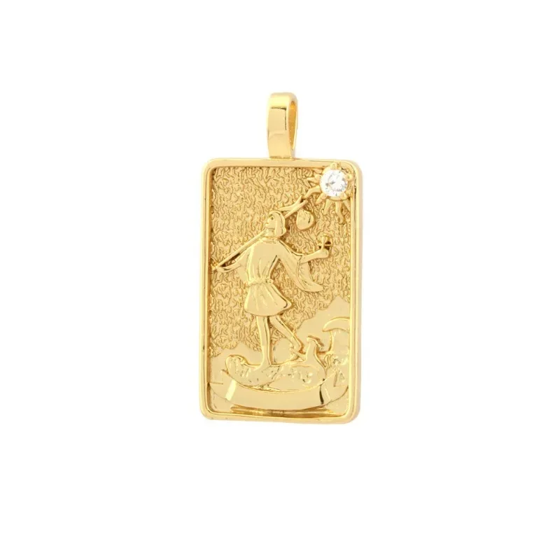 

Hot Selling Copper Plated Color Conservation Inset White Zirconium Square Brand Faith Pendant Hip Hop Jewelry Wholesale Collar