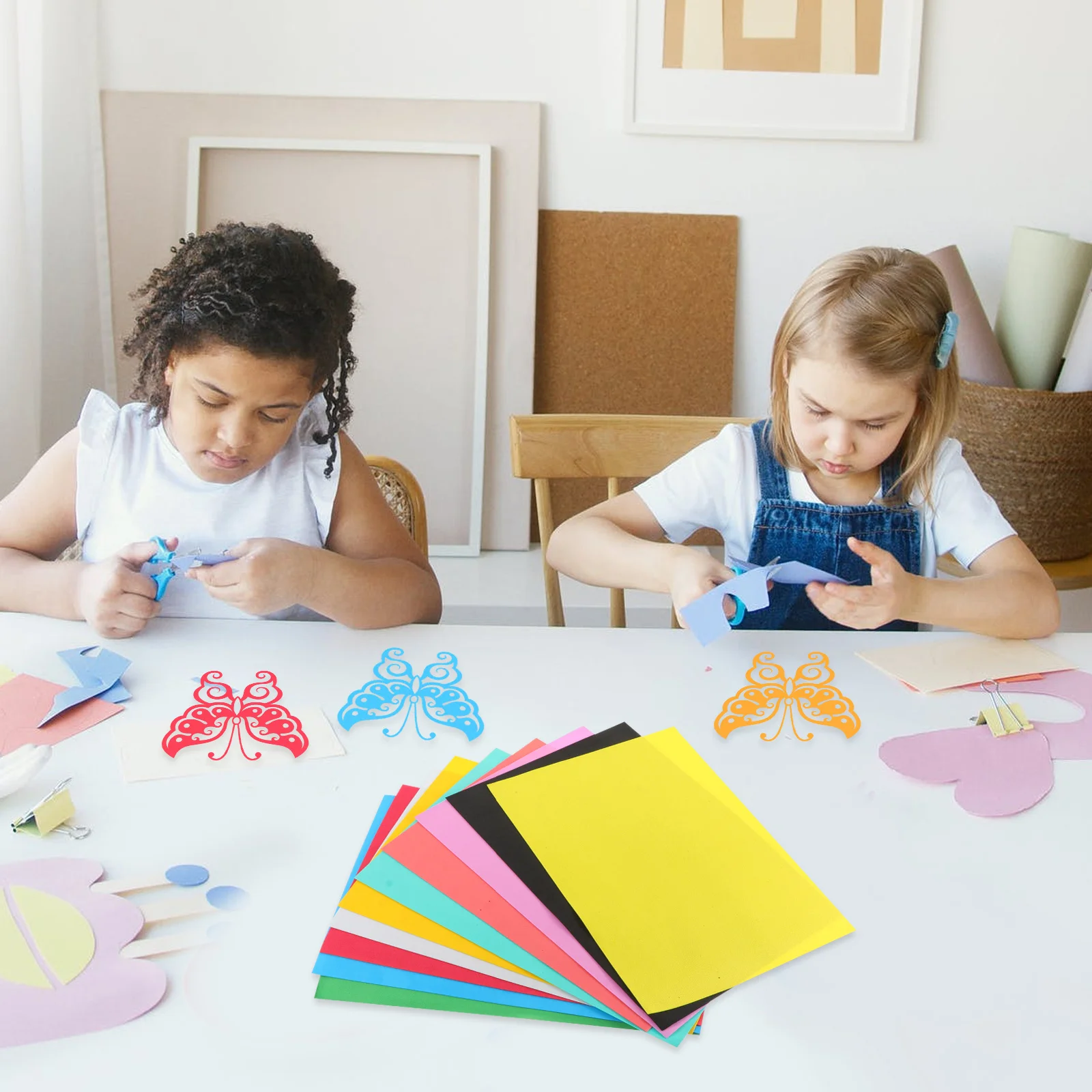 30 folhas de papel dobrável colorido diy, folhas de esponja de cor brilhante, design de dupla face, fácil de cortar, dobrar, fabricação de artesanato