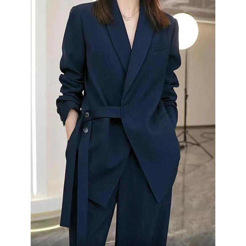 Suits for Women Jacket Blazer Casual Y2K Korean Style Clothes 2 Pieces Sets Loose Office Suit Woman Clothing Wide Leg Pants