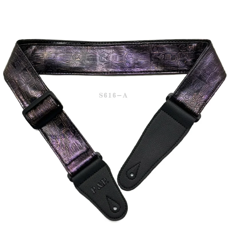 PU Metal Personalized Instrument Strap, Suitable for Electric Guitar, Steel-string, Acoustic, Bass, New