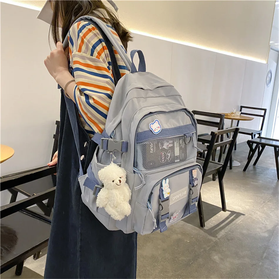 Mochila de nailon para mujer, morral impermeable para adolescentes, bolso escolar para estudiantes, Mochila de viaje, monederos grandes, nueva marca de moda