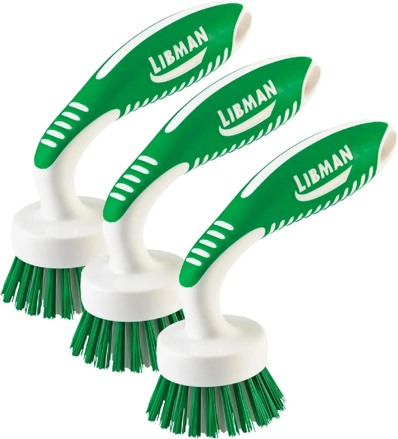 

Curved Kitchen Brush 3 Pack, Ergonomic Dish Scrubber with Non-Slip Grip for Dishes Pots and Pans