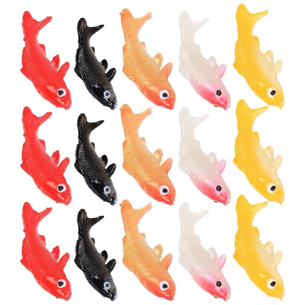 15 قطعة من أسماك سمك الشبوط الاصطناعية الفاخرة ديكور حوض السمك واقعي صغير مزيف للأسماك المزيفة لوازم المناظر الطبيعية ديكور حوض السمك #5