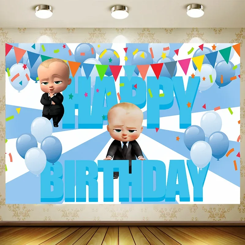 Cartoon The-Little & Boss-Boys Thema Junge Geburtstags feier dekorative Einweg geschirr Hintergründe Luftballons Baby party Kind Geschenke