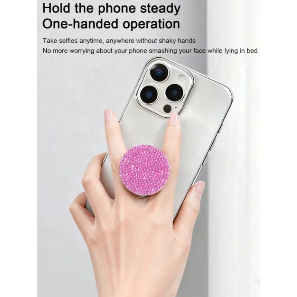

1pc Diamond Glitter Air Cushion Phone Grip Holder, 3-Speed Adjustable Foldable Slouchy Stand, Suitable For IPhone & Android, Birthday Gift For Family And Friends, Summer Bathroom Kitchen Gift
