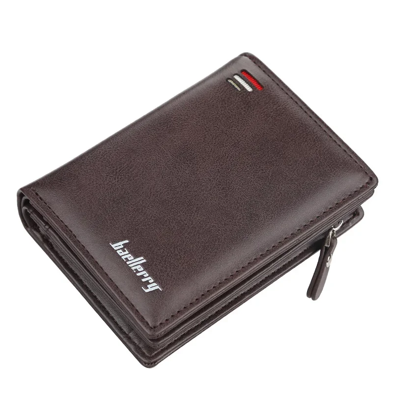 Men's Vertical Wallet with High-End Feel, Multi-Card Slots, Zipper Closure, Large Capacity Coin Purse for Men