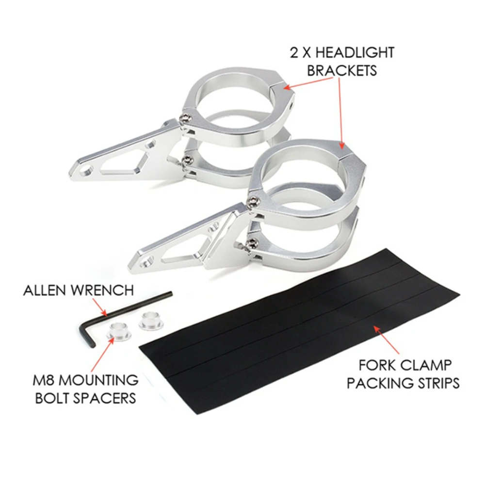 Torvian CNC Aluminium Motorcycle  Headlight Mount Brackets Head Lamp Holder Fork Multi-Functional Adjustable Headlight Bracket