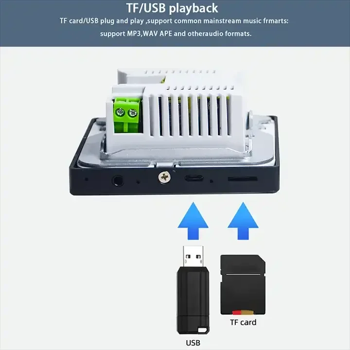 Mini sistema de Audio inteligente para el hogar, reproductor de música inalámbrico con pantalla táctil, Bluetooth, Radio FM, USB, altavoz de techo,
