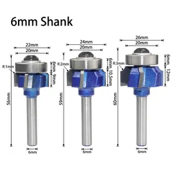 6/8mm Shank 4 flauti Router Bit Set lavorazione del legno fresa R1 R2 R3 taglio coltello bordo punte di perforazione del legno di alta qualità