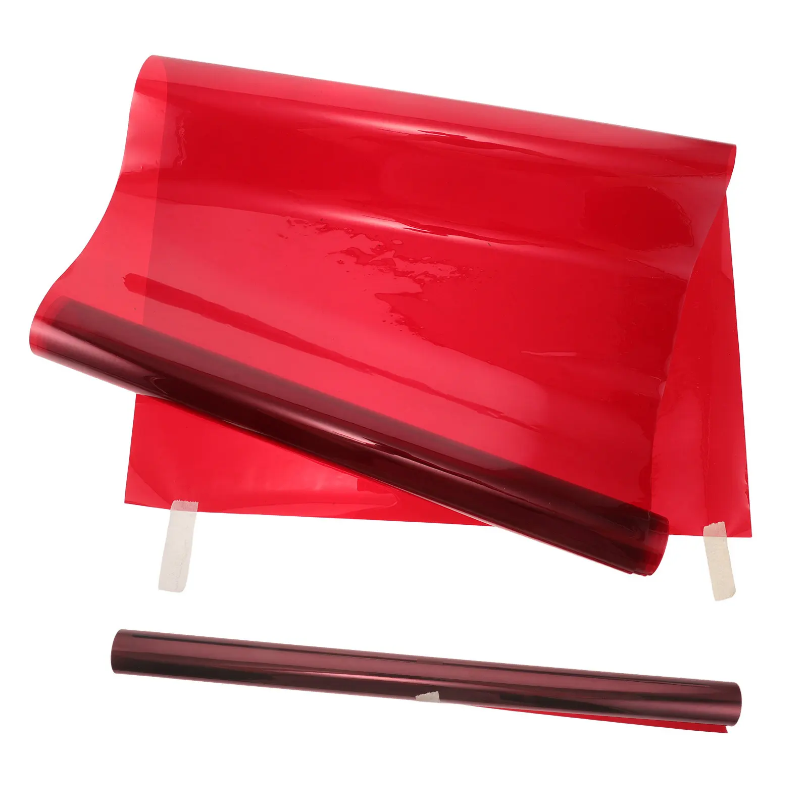 2Pcs Colored Plastic Sheets Lighting Gel Filter 39.4x15.75 Inch Self Adhesive Light Correction Film Studio Window Blue Red