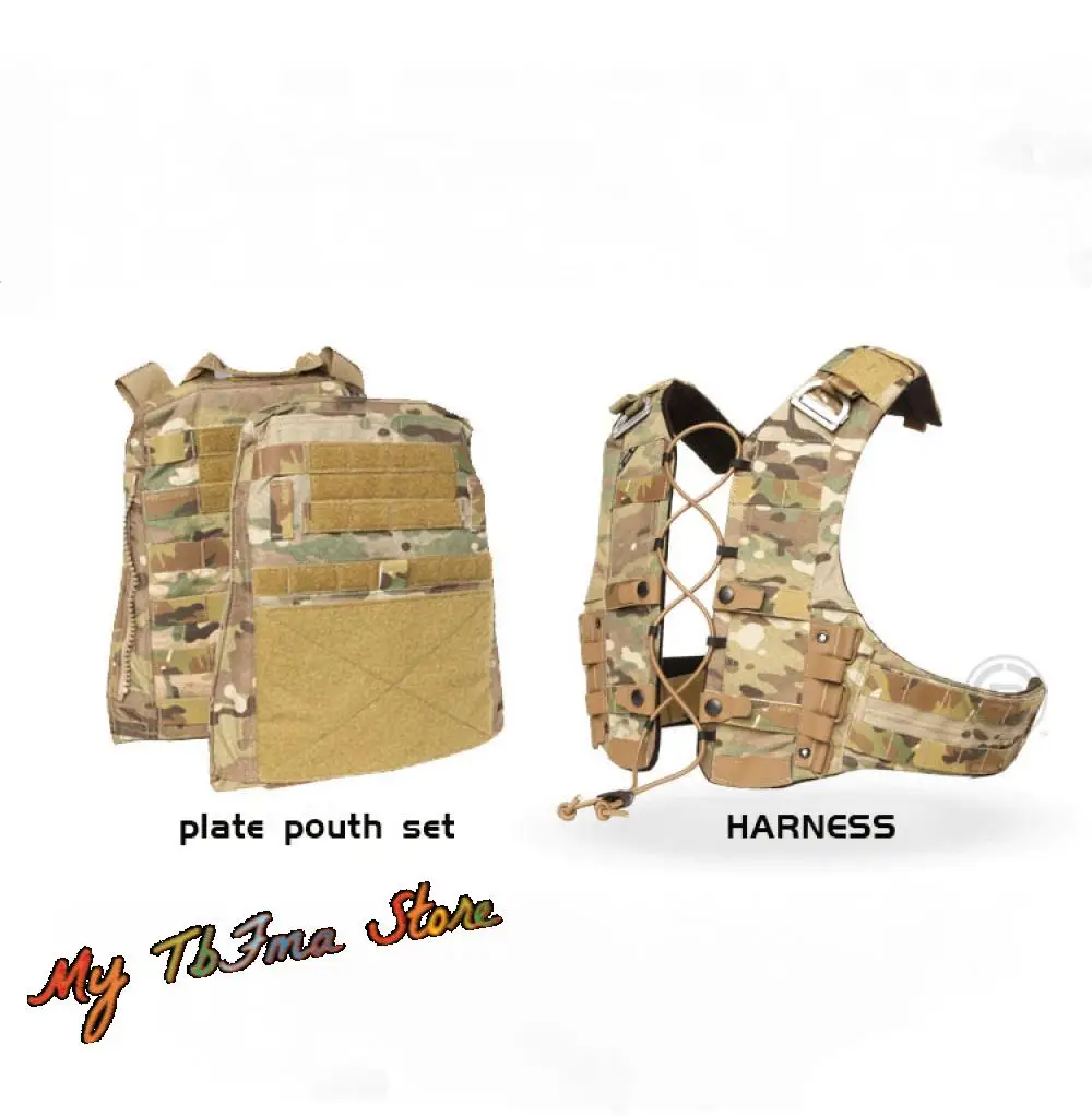 Tactical Vestt AVS MBAV Type H HARNESS Connected To Crye Precision AVS MBAV Plate Pouch Set Compatible with MOLLE System