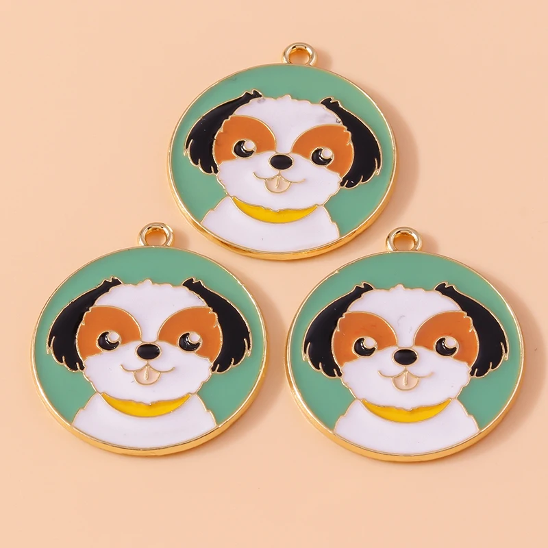 10 Stuks Schattige Email Dier Charmes Husky Corgi Bulldog Puppy Hond Hanger Voor Armband Ketting Handgemaakte Sieraden Bevindingen