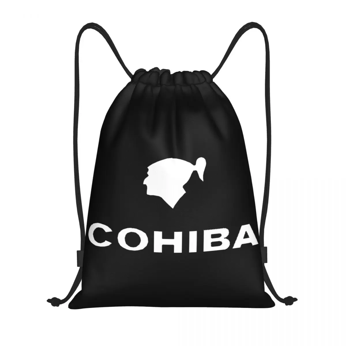 Custom White Cohibas Drawstring Backpack Women Men Sport Gym Sackpack Foldable Cuba Cigar Shopping Bag Sack