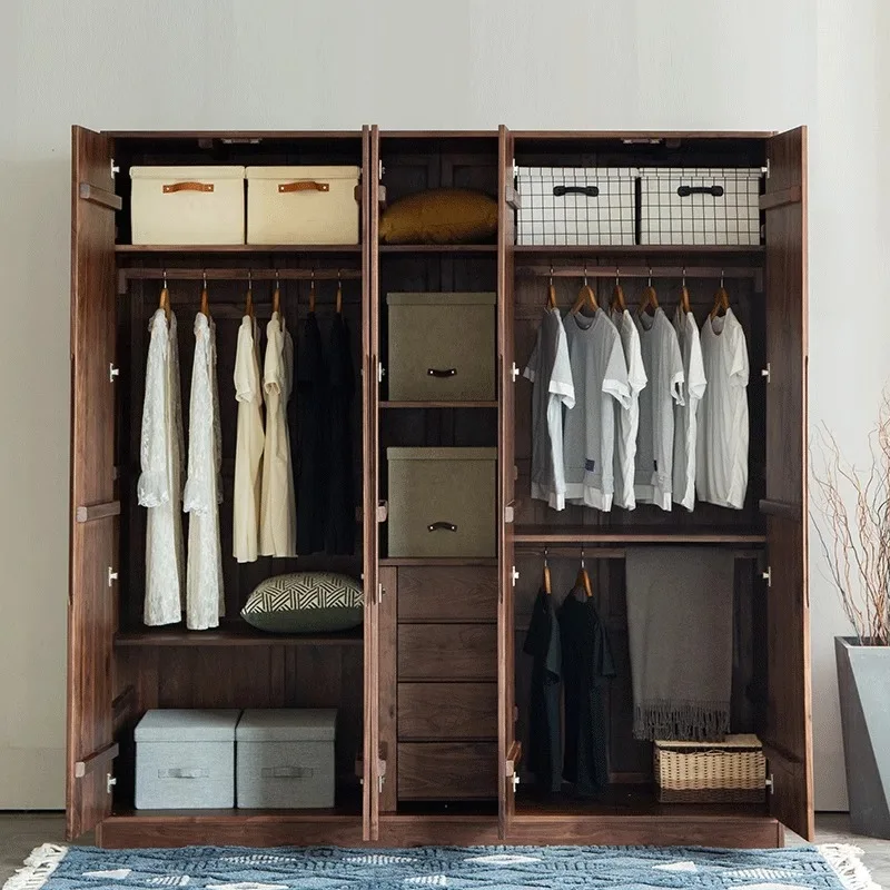 Bedroom walk-in closet, solid wood cabinet, multifunctional wardrobe