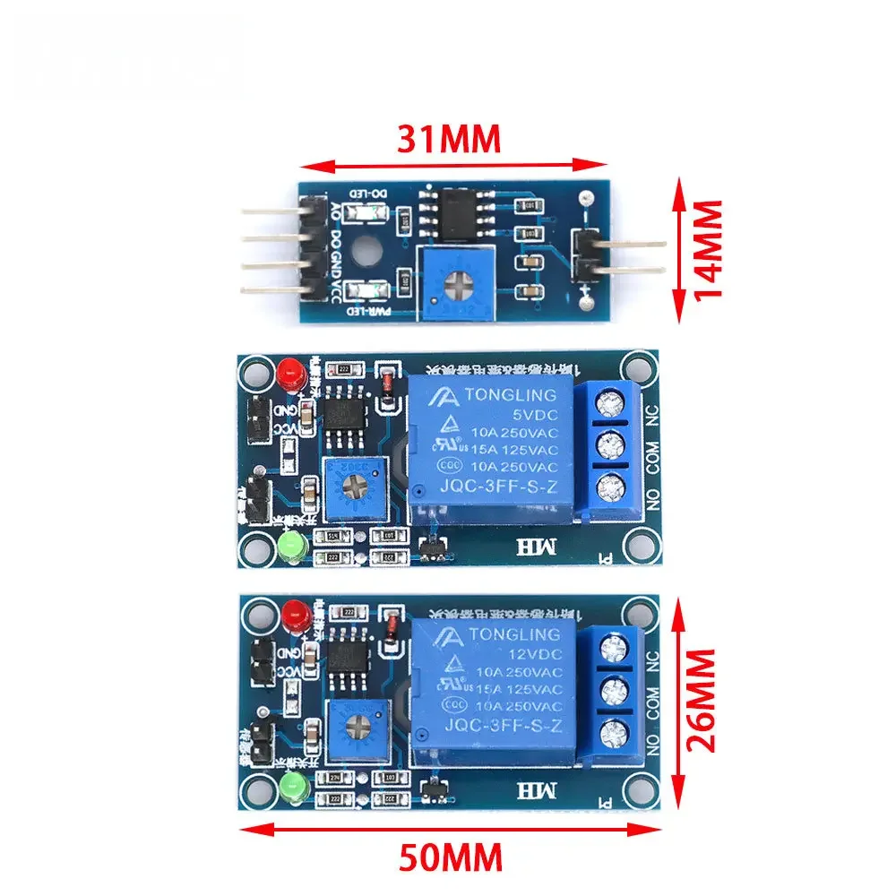 Snow Raindrops Detection Sensor Module Rain Weather Module Humidity  For Arduino Robot Car Diy Kit 5V/12V Relay Control Module