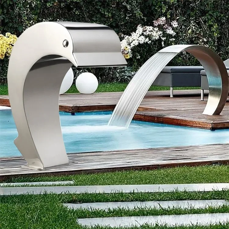 Swimming Pool Waterfall Garden Water Feature Fountain Waterfall Stainless Steel Waterfall