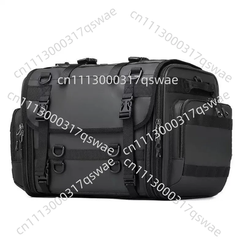 For Long Distance Touring，Large Capacity Motorcycle Tail Bag Expandable Rear Seat Luggage Pack