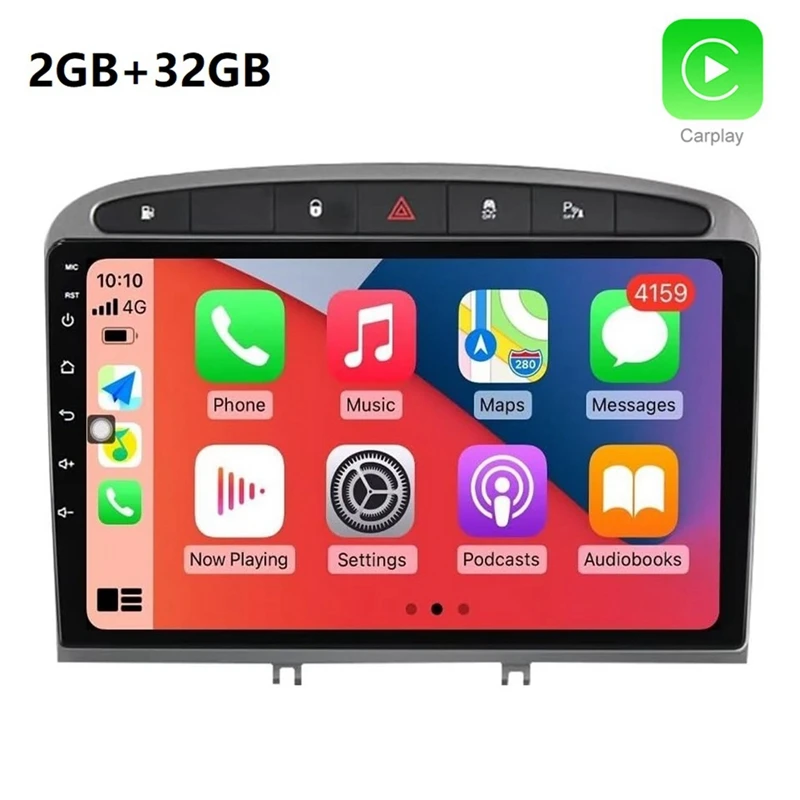 

9 Inch Carplay Car Radio 2 DIN Multimedia Video Player For Peugeot 408 2010-2016 Navigation WIFI Bluetooth Stereo Replacement