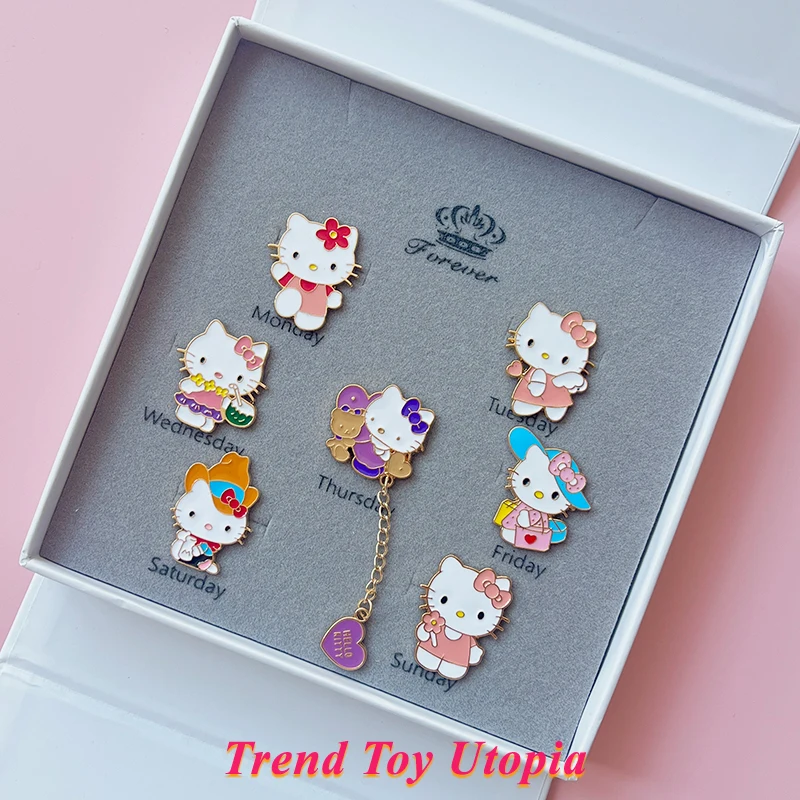 

Hello Kitty Anime Peripheral Series Cute Brooch Set For Girls' Girlfriends' Birthday And Holiday Gifts Including Gift Box&Bag