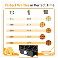 4-Slice Belgian Waffle Maker 1500W Double Heating Non-Stick Egg Cake Oven Pancake Egg Waffle Cake Machine Temperature Control 3