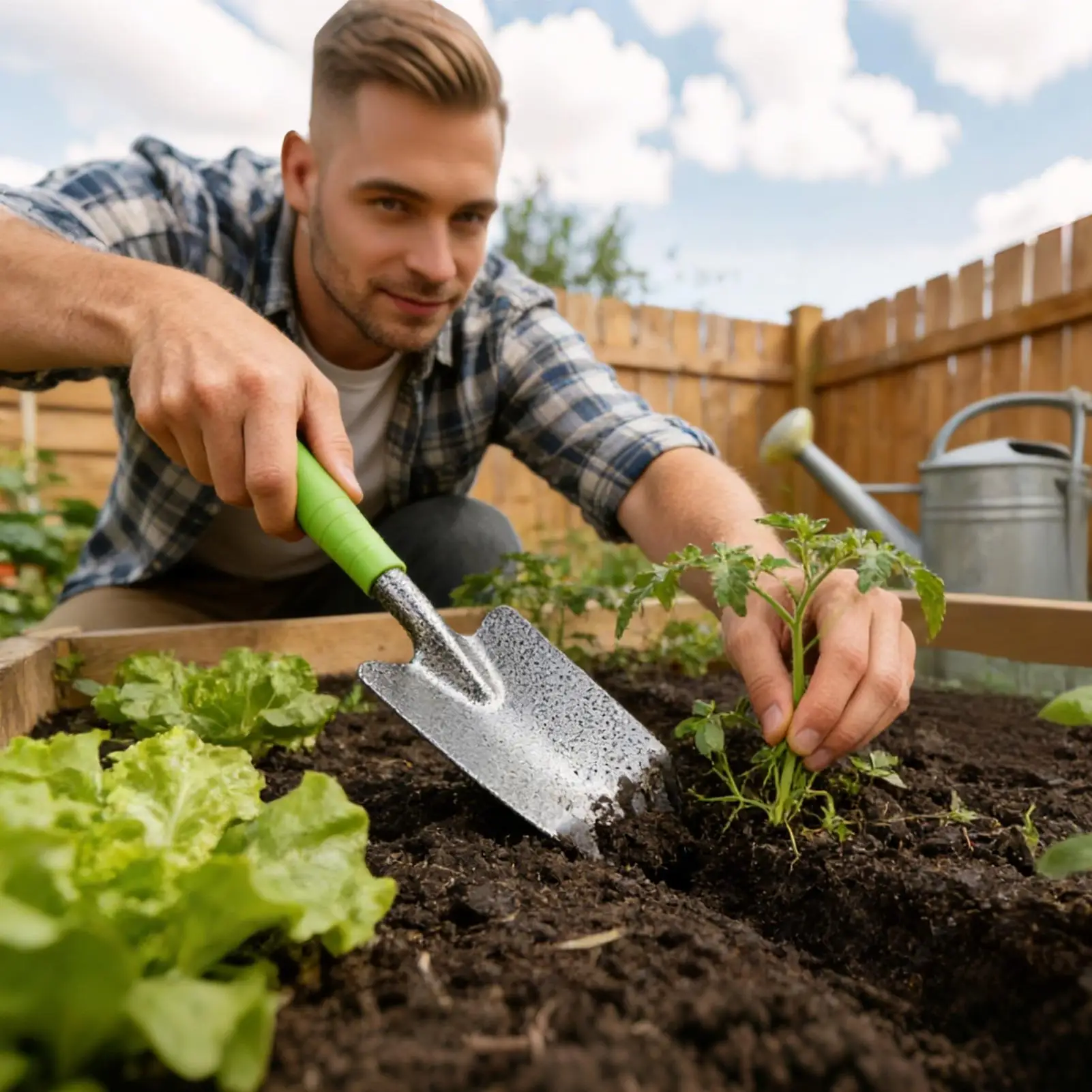 

Набор садовых инструментов, 6 шт., эргономичный сверхмощный портативный набор инструментов из алюминиевого сплава для уличного сада и двора для цветочных кроватей, растений