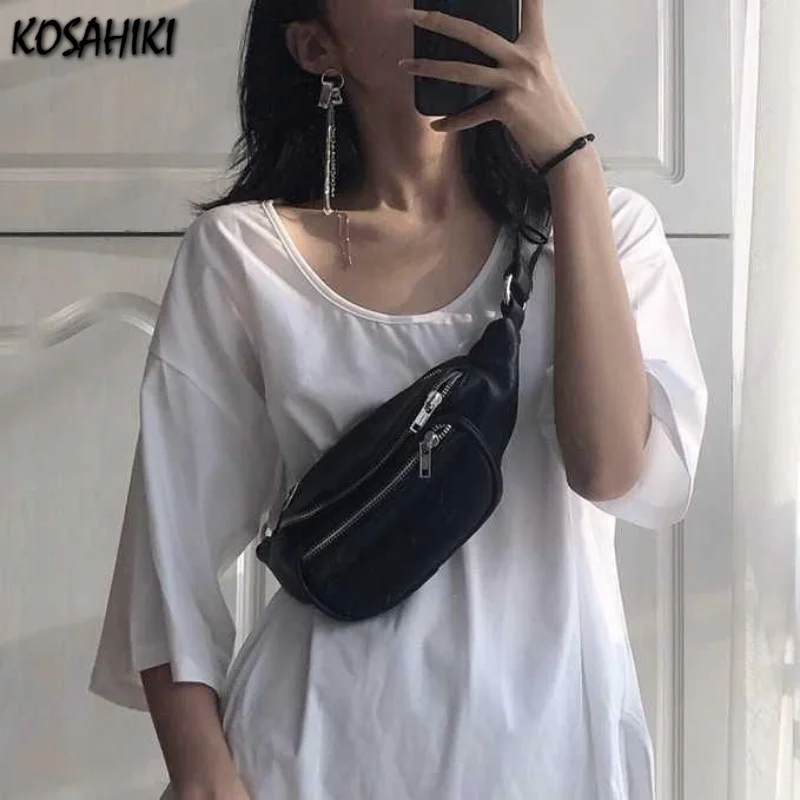 Fashion Preppy Vintage Trendy Women's Handbags Students Casual Streetwear Crossbody Bags Y2k Aesthetic Korean Simple Chest 