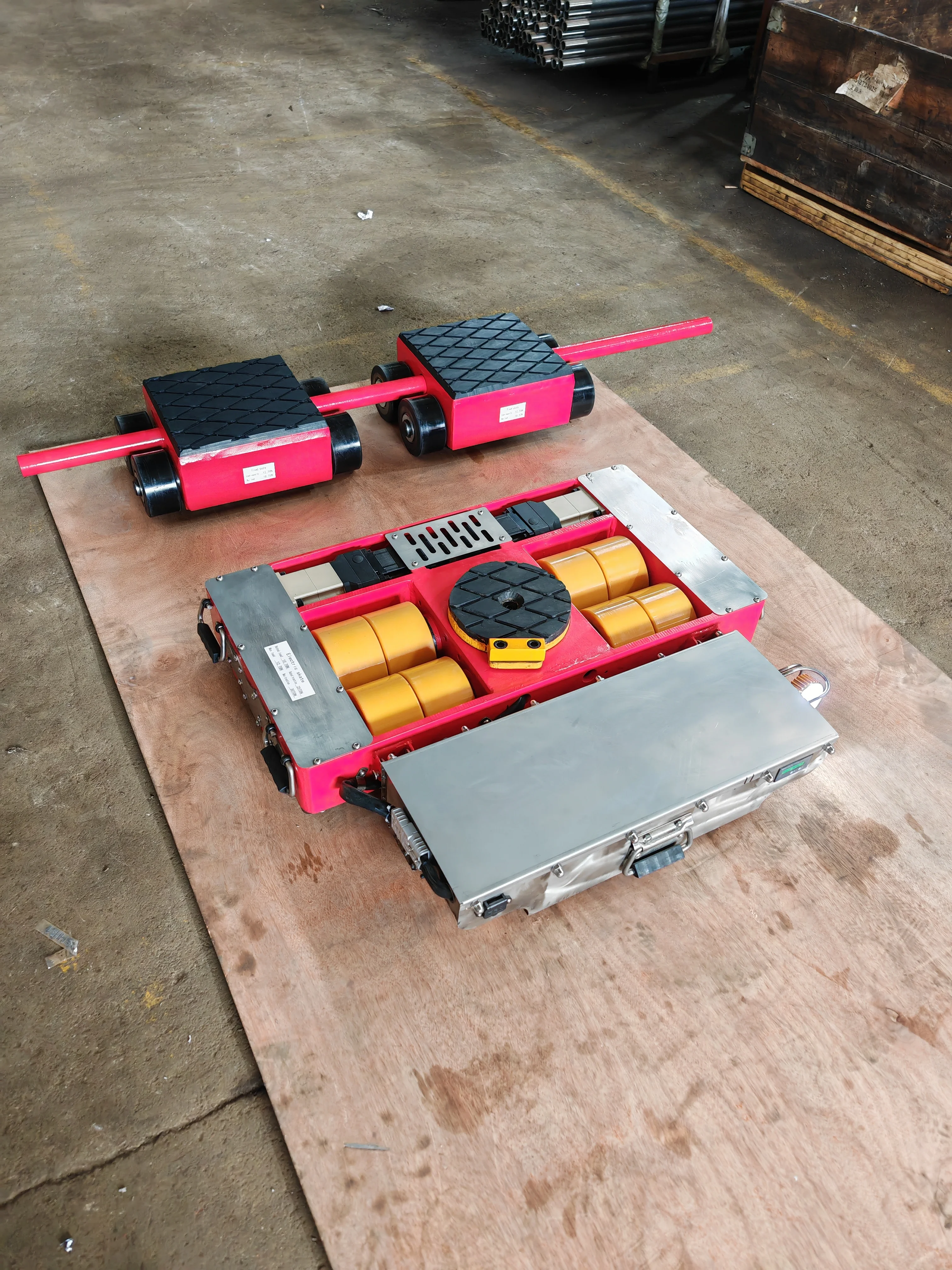 30T Electric Cargo Moving Skates Remote Operated Steel Tank Trolley Pallet Truck New Condition for Restaurant Retail Industries