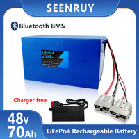 SEENRUY LiFePO4 Lithium Battery Pack 48V 70Ah Motorcycle Built-in Bluetooth BMS For Golf cart Sightseeing car motorcycle