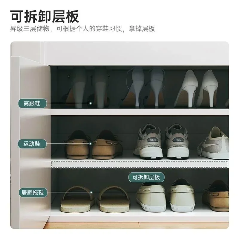 Premium Modern Ritating Shoe Cabinet Storage Organised Entrance Hall Shoe Rack Hallway Bench Stool With Seat  Furniture