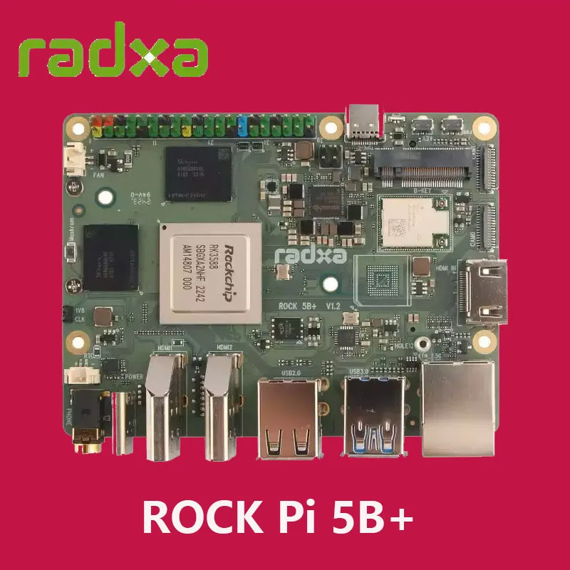 Radxa ROCK Pi 5B+ Board RK3588 8 Cores CPU With 8GB/16GB/32GB Ram Support 8K HDMI WiFi6 New