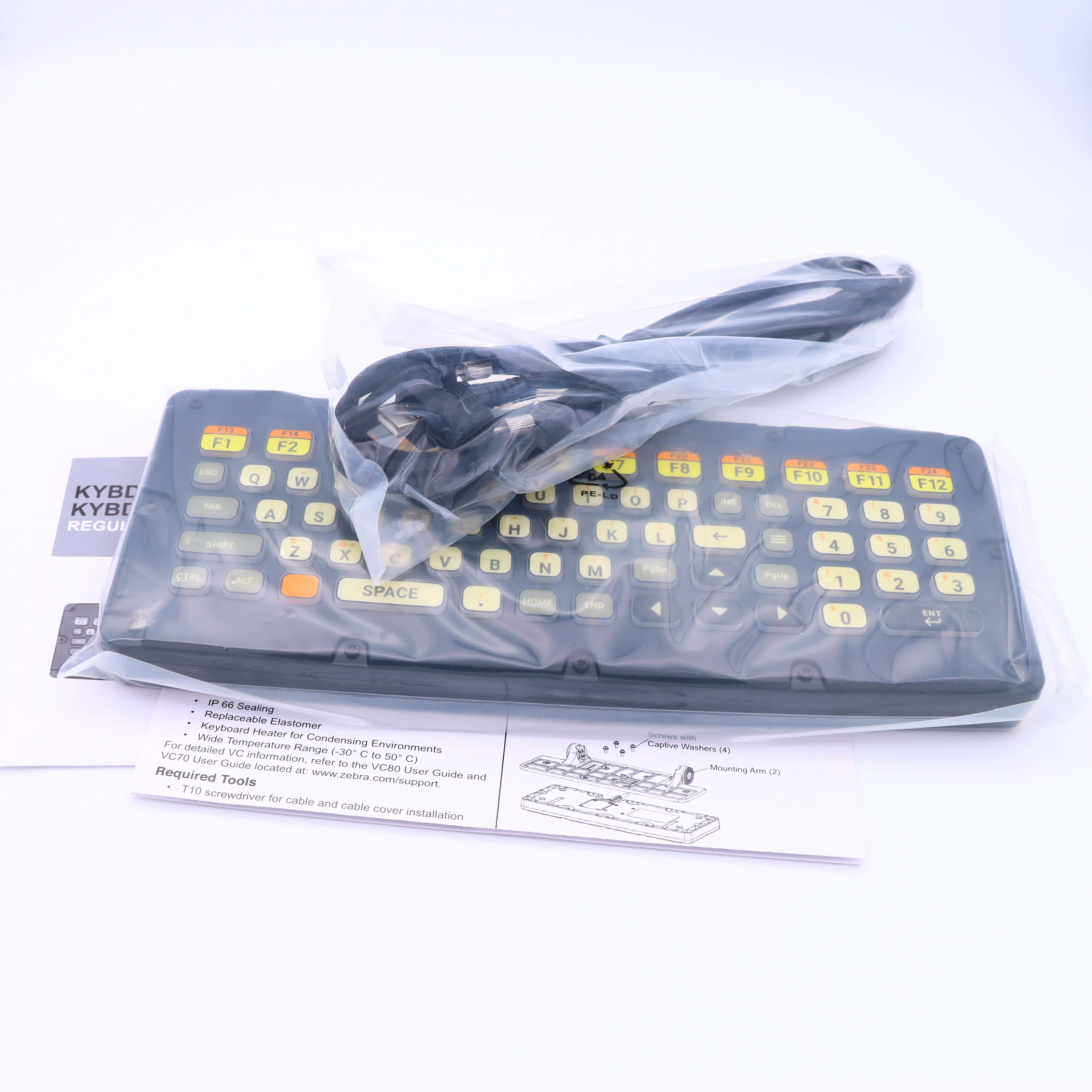 New Zebra KYBD-QW-VC70-L-1 Heated Keyboard QWERTY With 300 CM Cable for VC70