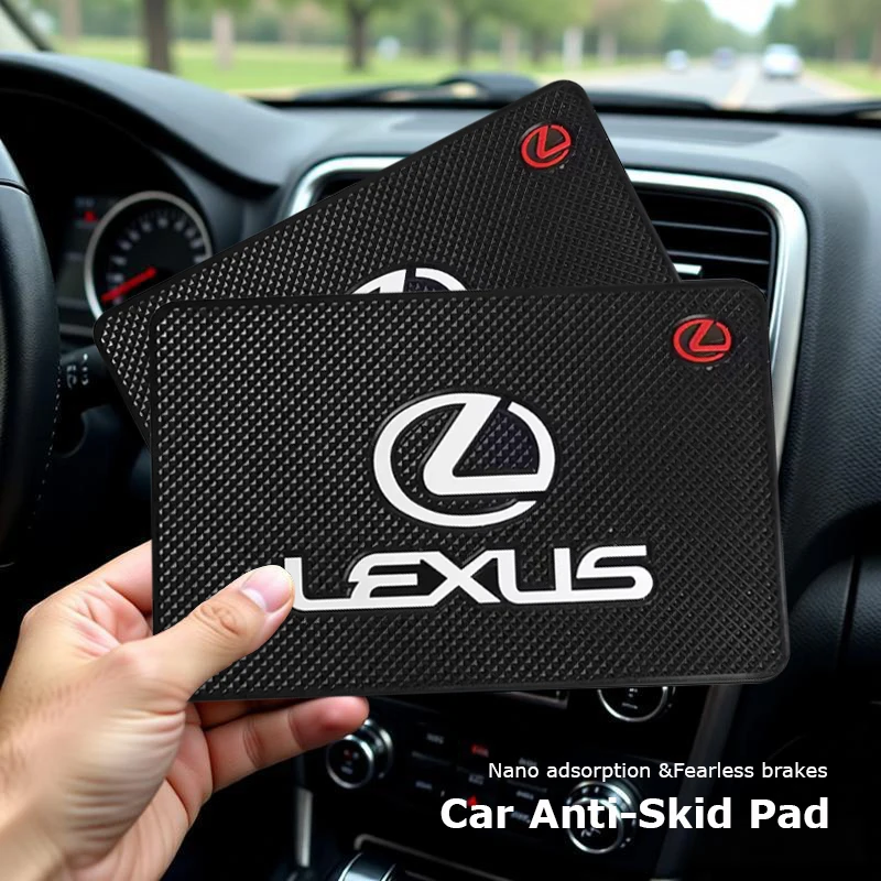 

1 шт. противоскользящий коврик с логотипом автомобиля, самоклеящиеся ПВХ-накладки для приборной панели Lexus GS IS LS500h ES260 ES300h RX350h NX260 UX260 LM LC RZ450e TX
